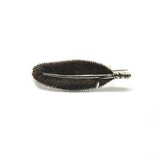 Sterling Silver Brooch Solid Hallmarked 925 Feather Handmade A000151 Empress