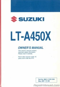 Suzuki LT-A450X K8 2007 2008 2009 KingQuad manual de dueños: 99011-11H51-03A - Imagen 1 de 1