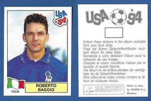 FIGURINA CALCIATORI PANINI USA 94 - NUOVA/NEW - N.314 ROBERTO BAGGIO - ITALIA - Foto 1 di 1