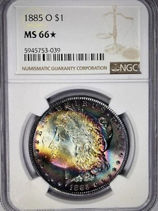 1885 O Toned Morgan $ NGC MS 66* Star💎💎Monster Rembrandt Of Toning 💎💎(VIDEO) - Picture 1 of 7