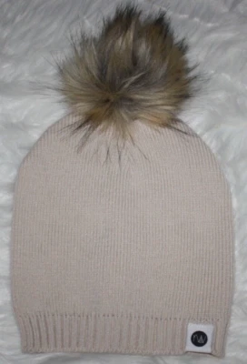 女士毛皮 Pom Pom RW 豆豆针织滑雪针织帽帽子冬季户外新品 — 第 1/3 张图片