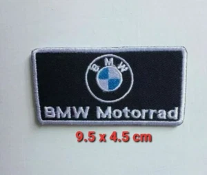 BMW Motorrad round Car Badge Iron or sew on Embroidered Patch - Foto 1 di 1