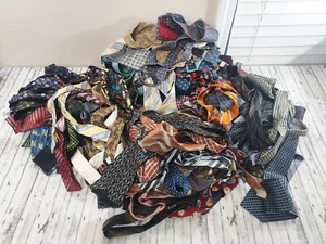Lot Of 76 Designer Silk Ties Vintage Modern Quilting Wear Craft designer - Picture 1 of 2