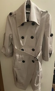 Vero Moda Longline Trench Coat AU 6 Sz 165/85A Beige Double Breasted Belted VGC - Bild 1 von 24