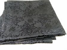 Black Damask Embossed Fabric 52"W 2.5 yards Remnant New Material One side