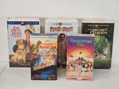 Family VHS 5 Movie Lot- Secret Garden, Land Before Time, Dennis The Menance - Image 1 of 4