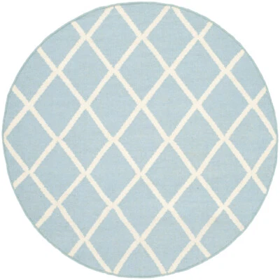 SAFAVIEH Dhurries DHU565B Light Blue / Ivory Rug - Image 1 of 4