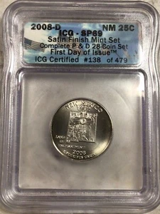 2008 D Satin Finish New Mexico Washington Quarter Dollar ICG-SP69 - Picture 1 of 2
