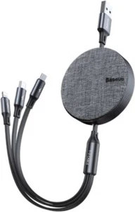 Baseus 1.2m 3-in-1 Kabel met Micro USB, Lightning en USB-C – Oplaadkabel - Afbeelding 1 van 9