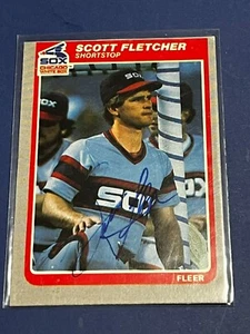 1985 Fleer Scott Fletcher 104 Baseball SIGNED AUTO Autograph Card White Sox - Imagen 1 de 4