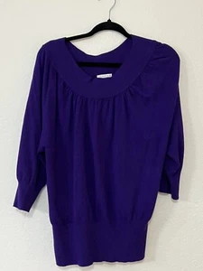Joseph A Qu’est-ce Que C’est Silk Royal Purple Rayon Nylon Blend Women’s Size XL - Picture 1 of 10