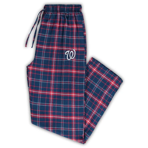Men's Concepts Sport Navy/Red Washington Nationals Big & Tall Team Flannel Pants Cover