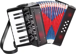 Kinder Akkordeon Mini Akkordeon 17 Klaviertasten 8 Bass Tasten Akkordeon Bildung - Bild 1 von 7