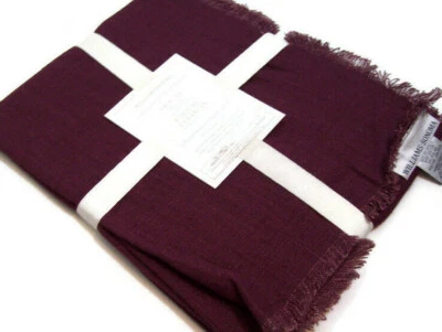 Williams Sonoma Wine Burgundy Fringed Edge Dinner Table Runner 16"X108" New - Image 1 of 4