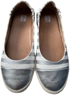 Fitflop Allegro Metallic Stripe - Silver - Size UK5.5 - Image 1 of 4