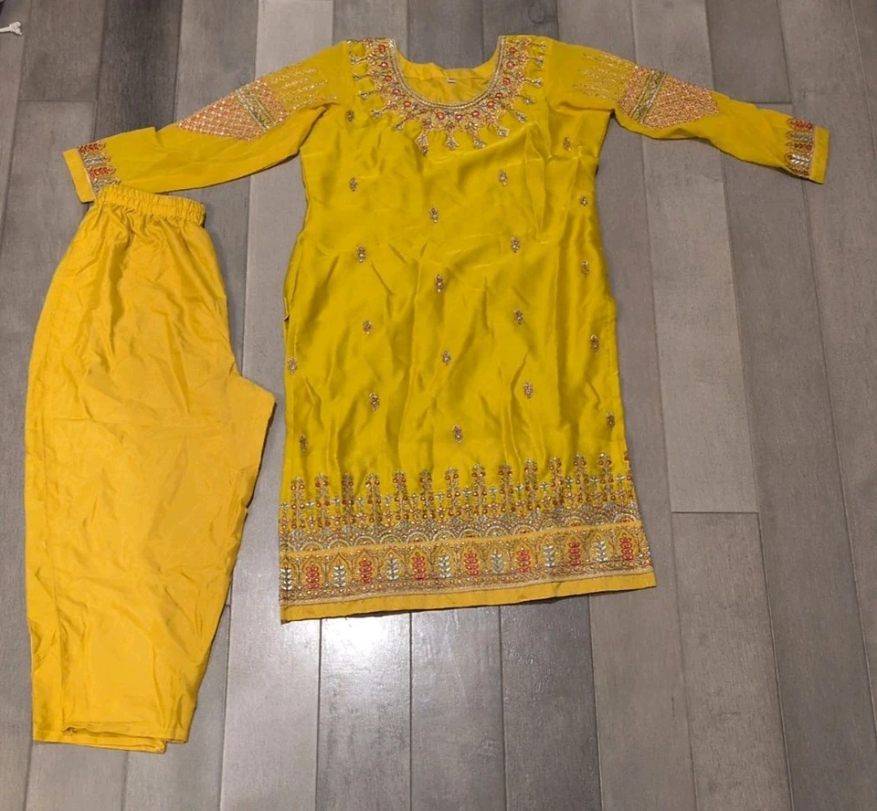 Vestido paquistaní Salwar Kameez listo para usar indio boda fiesta bollywood 3 piezas Foto 1 de 1