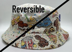 Disney Parks Food Icons Dessert Reversible Bucket Hat Donuts Snacks Mickey - Picture 1 of 14