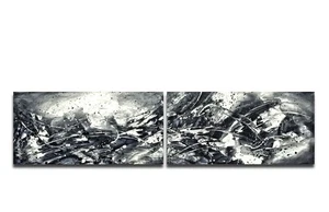 modern art decorative monotone painting movement depth original Mike Lang  B&W - Picture 1 of 9