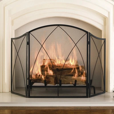 Pleasant Hearth Arched  Steel Fireplace Screen - Image 1 of 4