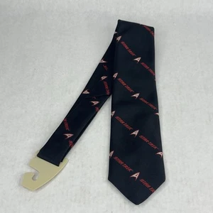 Ralph Marlin Star Trek Tie Black Red Polyester Necktie 1991 Made in USA - Picture 1 of 5