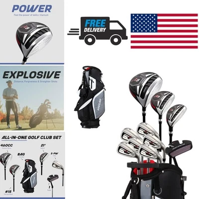 Juego de golf para hombre con varillas de grafito flexibles firmes medianas y bolsa de pie de lujo Foto 1 de 4