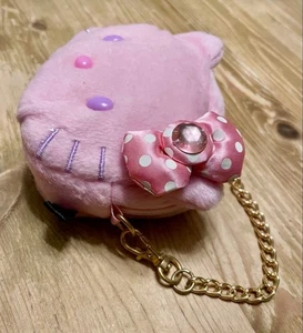 Mini bolsa Sanrio Hello Kitty Vivitix rosa con cadena frontal suave 13x9 cm sin usar - Imagen 1 de 5
