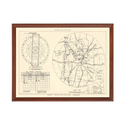 Mapa antiguo de Perrin Air Force Base Vicinity, TX 1952 - De colección Foto 1 de 4