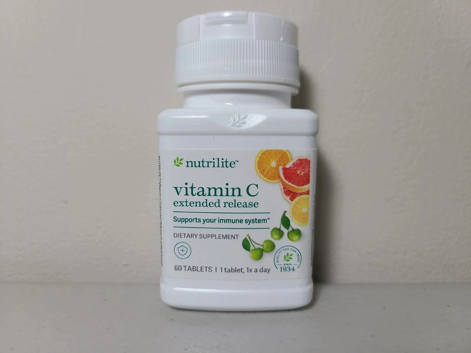 Nutrilite Vitamina C liberação prolongada 60 comprimidos + rastreamento novo em folha com selo - Imagem 1 de 4