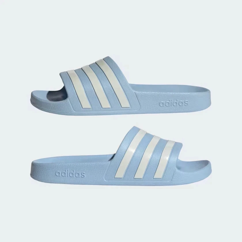 Adidas Adilette Aqua Slides Mujer’s Azul Claro y Blanco Rayas Sin Cordones Nuevo en Caja Foto 1 de 4