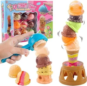 Ice Cream Stacking Tower Balancing Game with Scooper for Kids Pretend Food Play - Picture 1 of 7