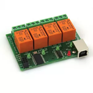USB Vier (4) Relaismodul, Platine für Hausautomation - Ver.2 - Bild 1 von 5