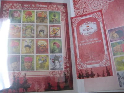 2017 Presentation Set of Headgears of India w/ FDC, brochure & miniature sheet - Image 1 of 4