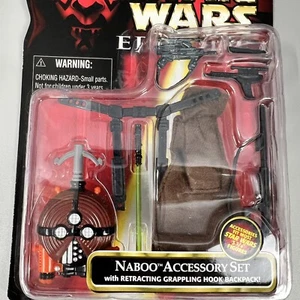 Star Wars Episode I NABOO ACCESSORY SET Retracting Grappling Hook Backpack TPM - Picture 1 of 3