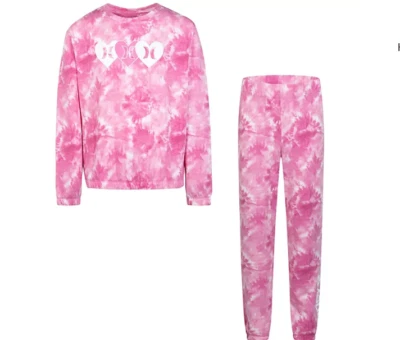 Conjunto de lã e jogger Hurley para meninas - Imagem 1 de 4