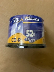 Memorex 700 Mo/80 minutes 52x média CD-R de données broche 50 pièces (neuf) gratuit P+P - Photo 1/3