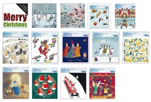 Caltime Square Advent Calendar Cards with envelope 24 doors 186 x 200 mm - Picture 1 of 6