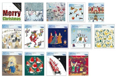 CALTIME BY WOODMANSTERNE Caltime Square Advent Calendar Cards with envelope 24 doors 186 x 200 mm