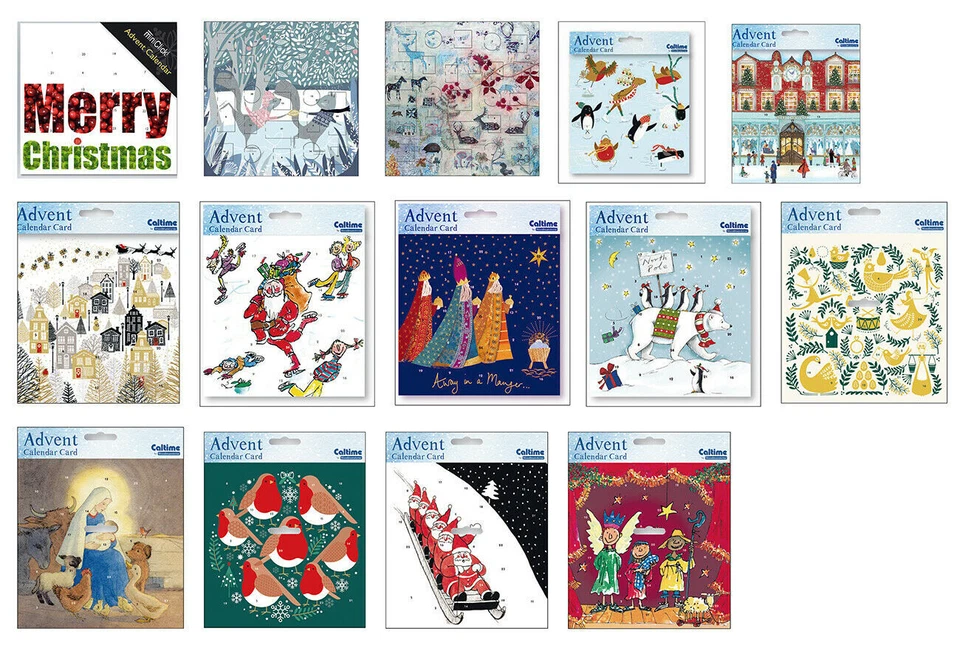 Caltime Square Advent Calendar Cards with envelope 24 doors 186 x 200 mm - Image 1 of 1