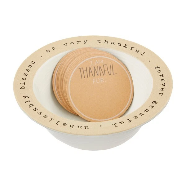 Mud Pie - Thankful Bowl Pottery Set - New In Box - Great Gift Idea!!! - Image 1 of 4