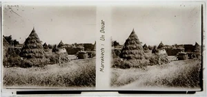 Maroc.Morocco.Marrakech.Un Douar.Vue stereo sur verre 6x13.Glass Stereo view. - Picture 1 of 1