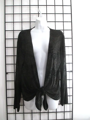 CHAQUETA CHICO'S TRAVELLERS 🌸 TALLA 2/12==CHAQUETA DELANTERA ESTAMPADA PAISLEY NEGRA/CORBATA Foto 1 de 4