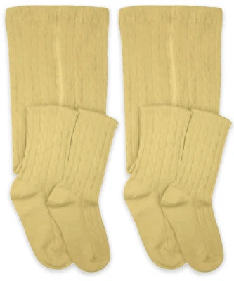 Calcetines Jefferies Niña Clásicos Tejidos con Cable Escuela Moda Algodón Apretados 2PK Foto 1 de 4