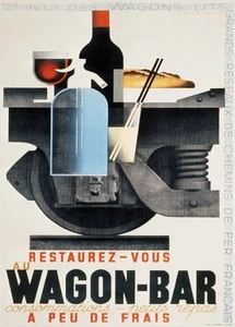 Au Wagon Bar 1932 Vintage Giclee Estampado en Lona 20x28 - Imagen 1 de 3