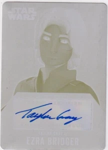 2016 Star Wars Evolution Taylor Gray as Ezra Bridger Autograph Printing Plate - Picture 1 of 2
