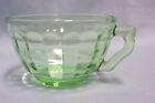 Cup  Green Depression Anchor Hocking Vintage Block Optic Knob Handle Cup (A-1)