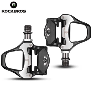 RockBros Cycling Pedals Road Bike Self-lock with SPD-SL Cleats CR-MO Steel Axle - Picture 1 of 6