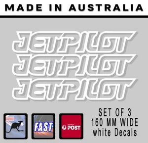 jetpilot style white Decal stickers Set Of 3 water jetski - Picture 1 of 3
