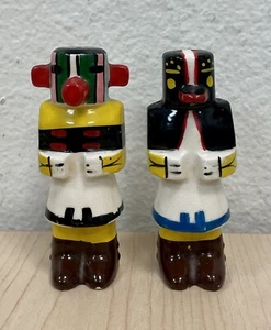 VINTAGE HOPI KACHINA FIGURINE SALT AND PEPPER SHAKERS - Picture 1 of 5