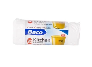 BACO Fodere per Pattumiera da Cucina Adatto per Cestini a Altalena 15 Sacchetti, 50 Litri - Foto 1 di 1