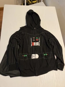 Star Wars Sweater Youth Black Long Sleeve Hoodie Cape Darth Vader Size Medium - Picture 1 of 9